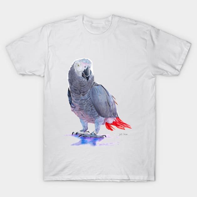 African Grey Parrot T-Shirt by lucafon18